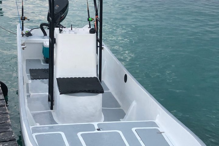 a small boat in a body of water