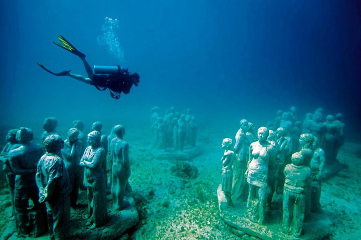 a group of people in a swimming pool
